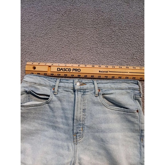 Old Navy Extra High-Rise Sky-Hi Wide-Leg Jeans Women's 12 Light Wash Raw Hem - Picture 3 of 10